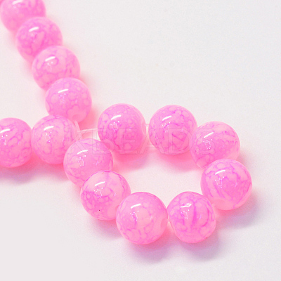 Baking Paint Glass Round Bead Strands DGLA-Q019-8mm-M-1