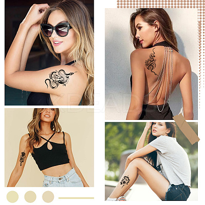20Pcs 20 Styles Removable Temporary Water Proof Tattoos Paper Stickers DIY-CP0012-48A-1