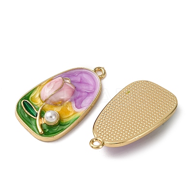 Alloy Enamel Flower Pendants ENAM-B028-41KCG-01-1
