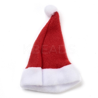 Christmas Hat Velvet Wine Bottle Cover AJEW-M012-01B-1