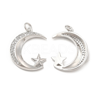 Brass Micro Pave Cubic Zirconia Pendants KK-E068-VB108-1