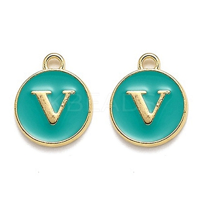 Golden Plated Alloy Enamel Charms ENAM-Q437-15V-1