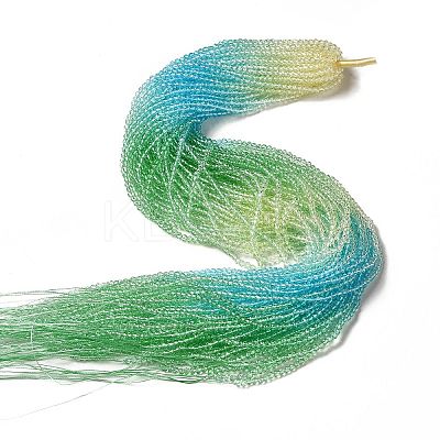 Transparent Gradient Color Glass Beads Strands GLAA-H021-01B-24-1
