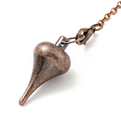 Brass Cable Chain Pointed Dowsing Pendulums HJEW-D004-03R-1