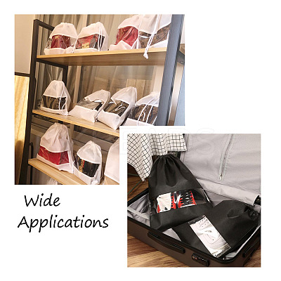 8Pcs 4 Colors Blank Non-Woven DIY Craft Drawstring Storage Bags ABAG-GN0001-10B-1
