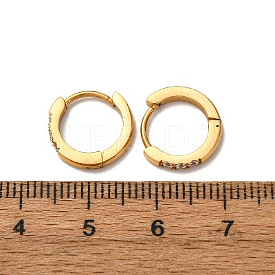 304 Stainless Steel Clear Cubic Zirconia Hoop Earrings EJEW-D331-18B-G-1