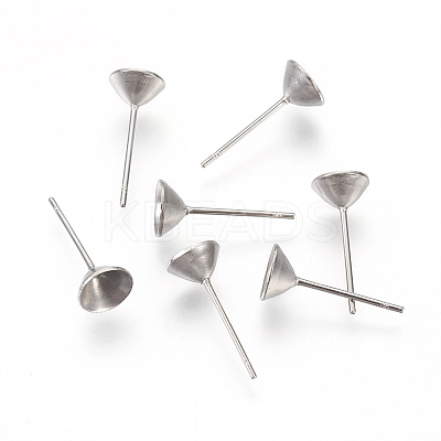 Non-Tarnish 304 Stainless Steel Post Stud Earring Settings LS-STAS-E446-01D-P-1