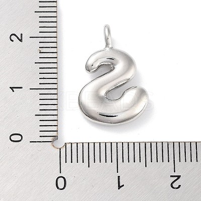 Rack Plating Brass Balloon Letter Pendants X-KK-C050-01P-S-1