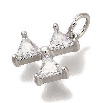 Rack Plating Brass Micro Pave Cubic Zirconia Charms KK-I720-39P-1
