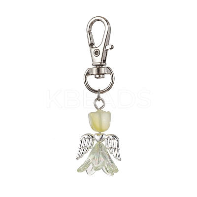 Angel Glass Pendant Decorations HJEW-JM01627-02-1