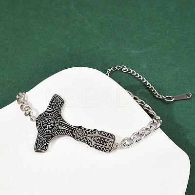 304 Stainless Steel Enamel Link Bracelets BJEW-P356-01A-P-1