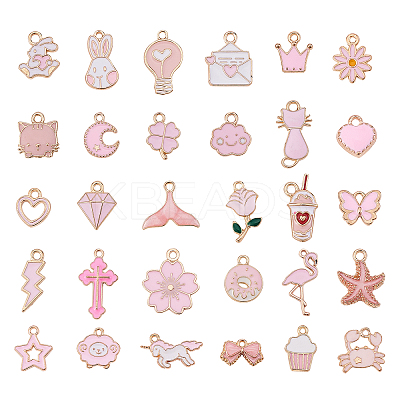 30Pcs 30 Style Alloy Enamel Pendants & Charms ENAM-CJ0001-116-1