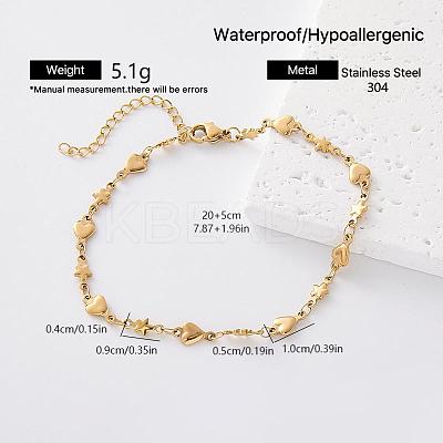 Vintage 304 Stainless Steel Link Chain Bracelets for Women SR6188-2-1