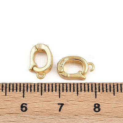 Oval Brass Micro Pave Clear Cubic Zirconia Fold Over Clasps KK-A269-42G-1