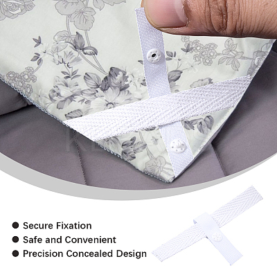 Polyester & Pom Removable Quilt Cover Corner Fasteners Button Straps FIND-CP0003-68-1