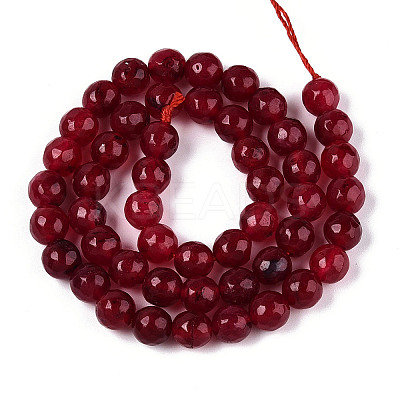 Dyed Natural White Jade Beads Strands G-T139-8mm-60-04-1