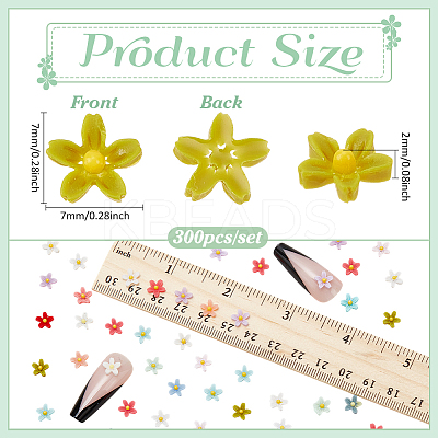 300Pcs Resin Cabochons MRMJ-NB0001-29-1