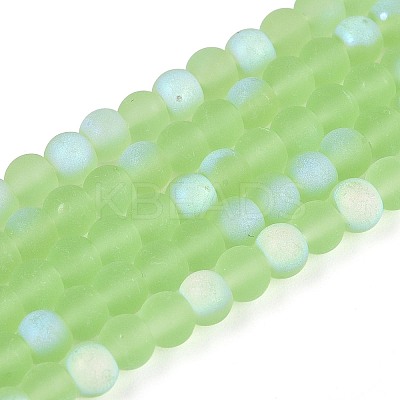 Frosted Transparent Glass Beads Strands GLAA-T032-T4mm-MBB17-1