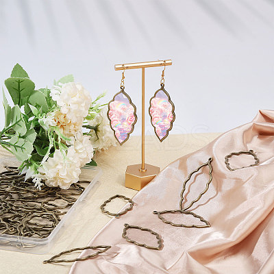 50Pcs Tibetan Style Alloy Open Back Bezel Big Pendants FIND-CA0008-77AB-1