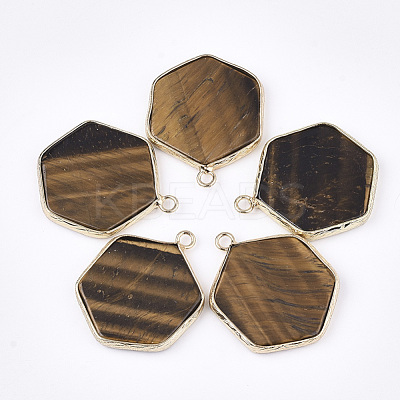 Natural Tiger Eye Pendants G-S344-89E-1