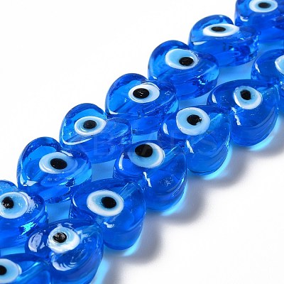 Handmade Evil Eye Lampwork Beads Strands LAMP-E023-07B-06-1
