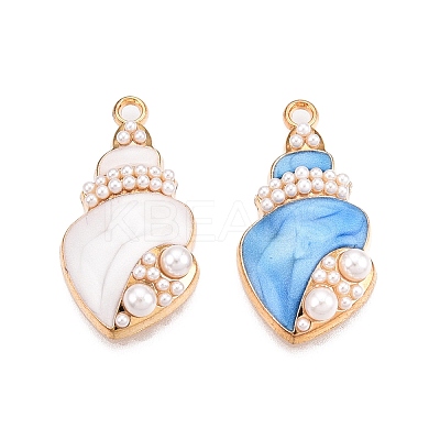 Rack Plating Alloy Enamel Pendants X-ENAM-N056-368KCG-1