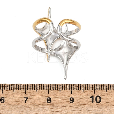 Adjustable 304 Stainless Steel Cuff Rings for Women LS-RJEW-B135-01GP-03-1