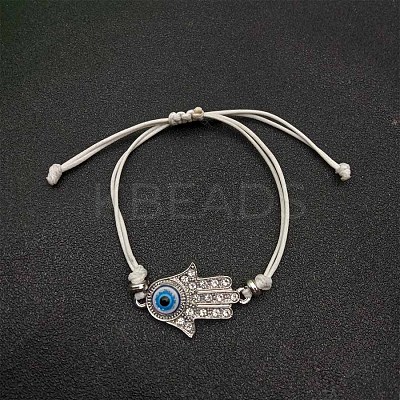 Alloy Rhinestone Hamsa Hand Bracelets YG3670-1-1