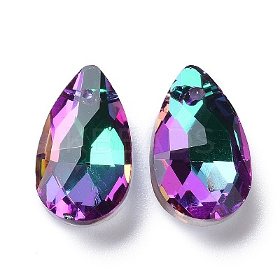 Faceted Teardrop Glass Pendants X1-GLAA-O008-A21-1