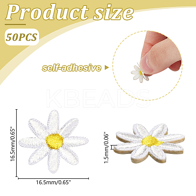 Flower Shape Cloth Embroidery Ornaments Accessories DIY-WH0568-60-1