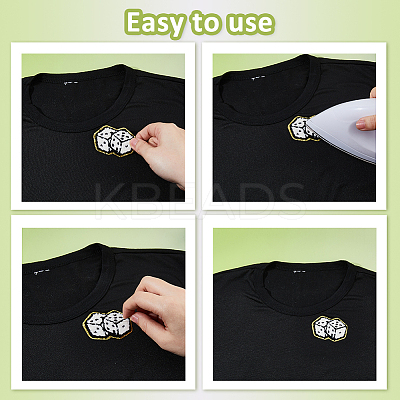 21Pcs Gamble Theme Polyester Embroidery Cloth Iron On/Sew On Patches DIY-FH0009-63-1