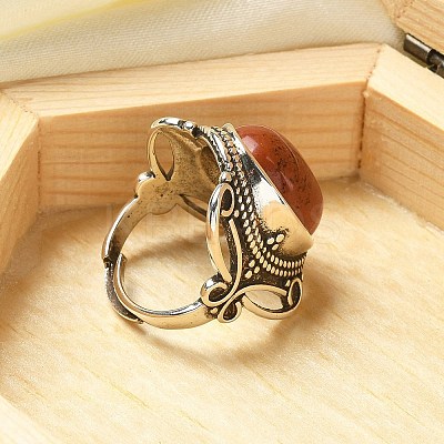 Natural Red Jasper Adjustable Rings RJEW-I108-02AS-06-1