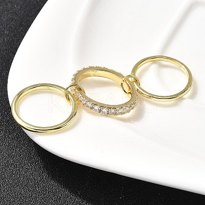 Brass Micro Pave Cubic Zirconia Finger Rings RJEW-P166-01A-G-1