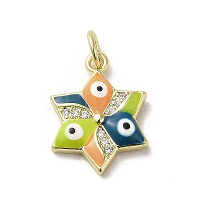 Brass Micro Pave Cubic Zirconia Pendants KK-E092-17G-03-1