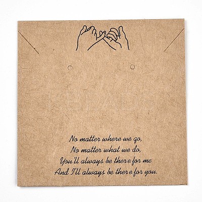 Kraft Paper Jewelry Necklace & Earrings Display Cards CDIS-T004-08-1