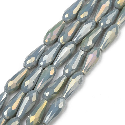 Electroplated Opaque Glass Beads Strands EGLA-L015-FR-B19-01-1