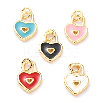 Brass Enamel Pendants KK-M218-11-RS-1