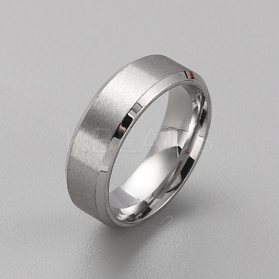 Stainless Steel Simple Plain Band Ring for Men Women RJEW-WH0015-04I-1