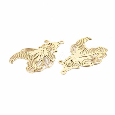 Rack Plating 201 Stainless Steel Filigree Pendants X-STAS-T057-35G-1