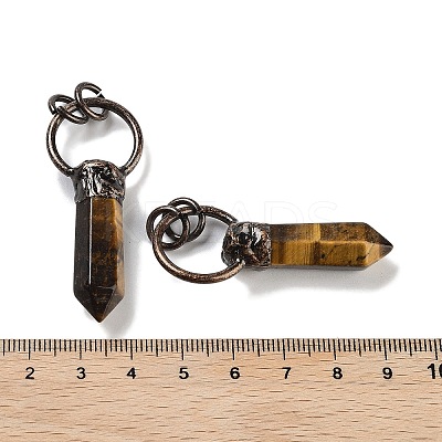 Natural Tiger Eye Faceted Pointed Bullet Pendants G-A221-03F-1