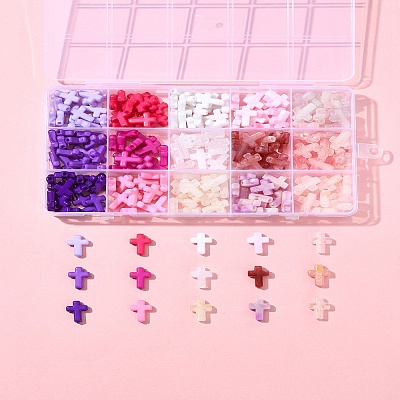 270Pcs 18 Styles Opaque Acrylic Beads SACR-FS0001-41B-1