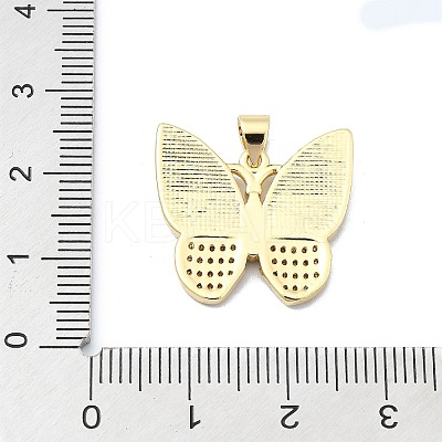Brass Micro Pave Clear Cubic Zirconia Pendants KK-A221-16c-G-1