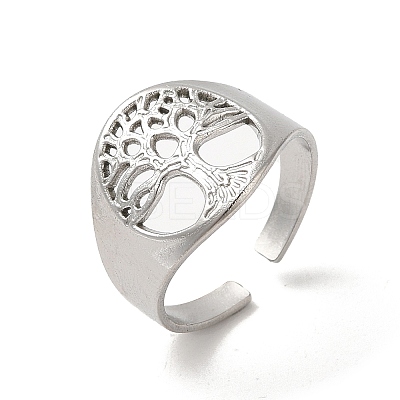 Non-Tarnish 304 Stainless Steel Open Cuff Rings for Women LS-RJEW-G291-03P-1