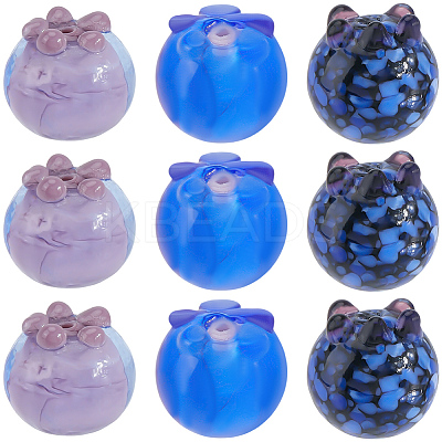 15Pcs 3 Colors Handmade Lampwork Beads LAMP-SC0001-80-1