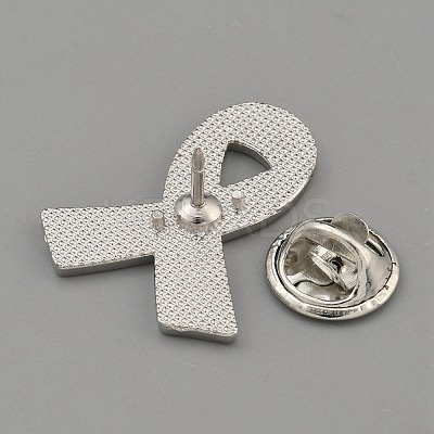 Awareness Ribbon Zinc Alloy Enamel Pins JEWB-WH0021-62F-1