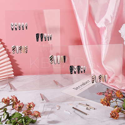 2 Sets 2 Style Assembled Acrylic Nail Art Display Rack ODIS-PH0001-65-1