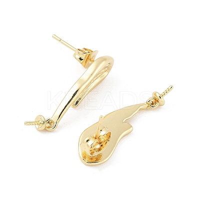 Brass Stud Earring Findings KK-M326-19G-1
