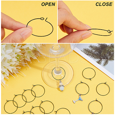 60Pcs 316L Surgical Stainless Steel Hoop Earring Findings STAS-DC0010-95-1
