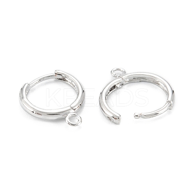 Rack Plating Brass Huggie Hoop Earrings Finding KK-D063-05P-1