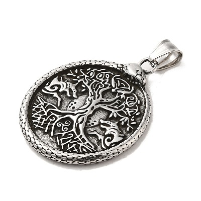 304 Stainless Steel Big Pendants LS-STAS-D091-12AS-1